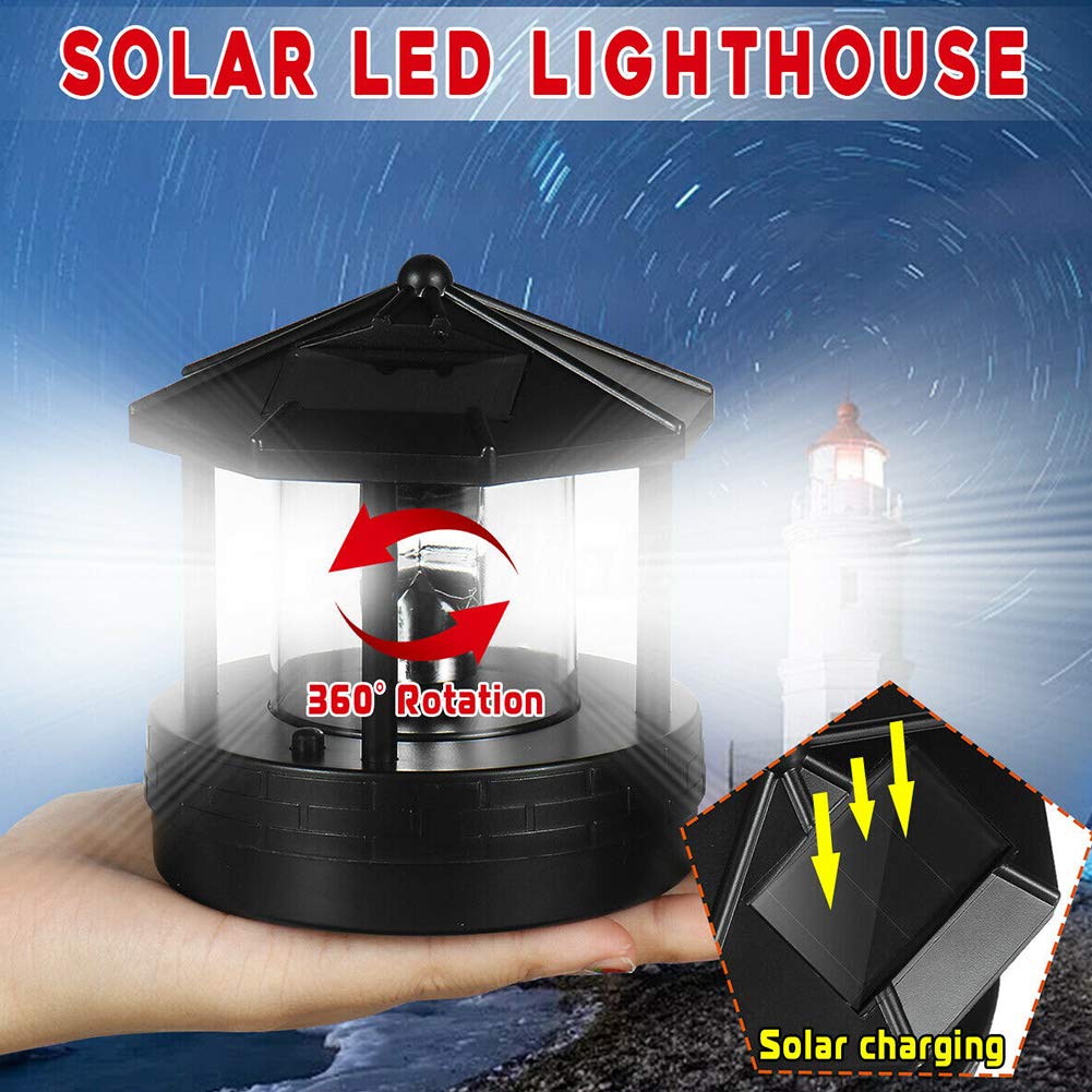 Solar Lighthouse Light with Rotating Beacon U19031