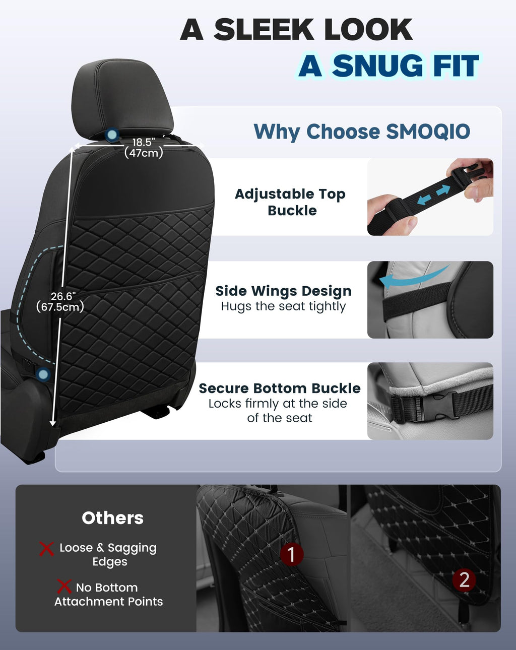 Car Seat Back Protectors Black T372153