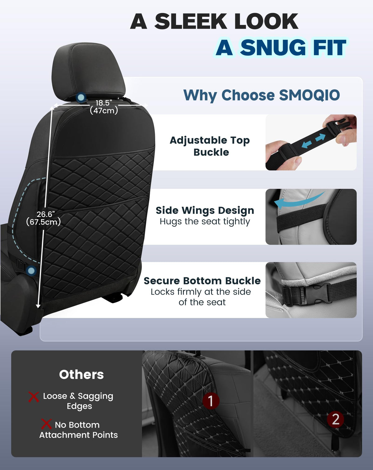 Car Seat Back Protectors Black T372153