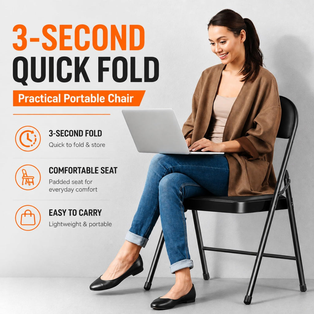 Folding Chairs with Cushion 10 Pack E830842