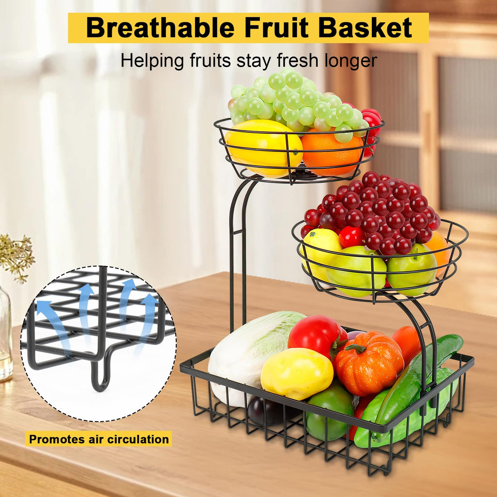 3 Tier Metal Fruit Vegetable Basket Y62914