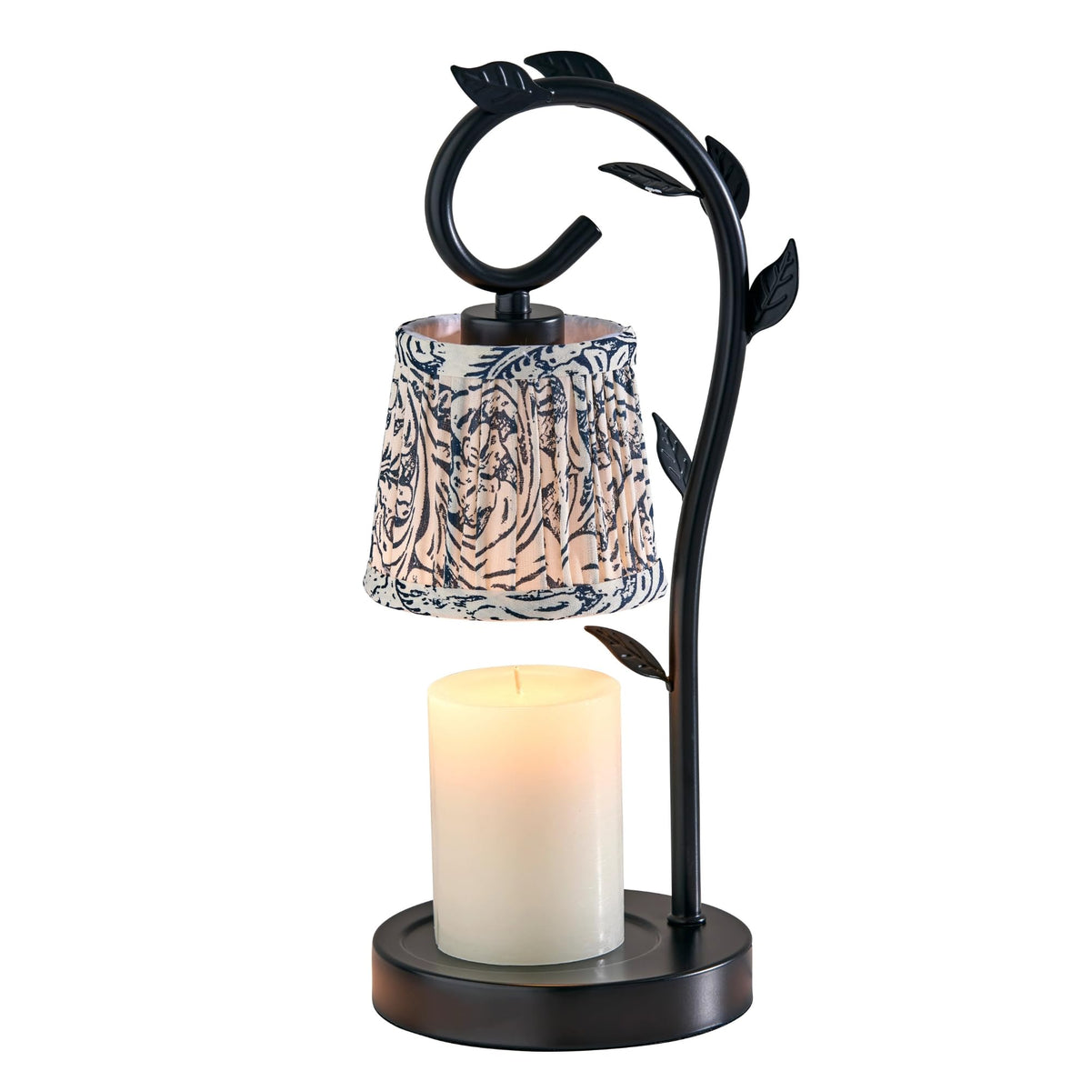 Black & White Printed Shade Dimmable Candle Warmer Lamp W64347