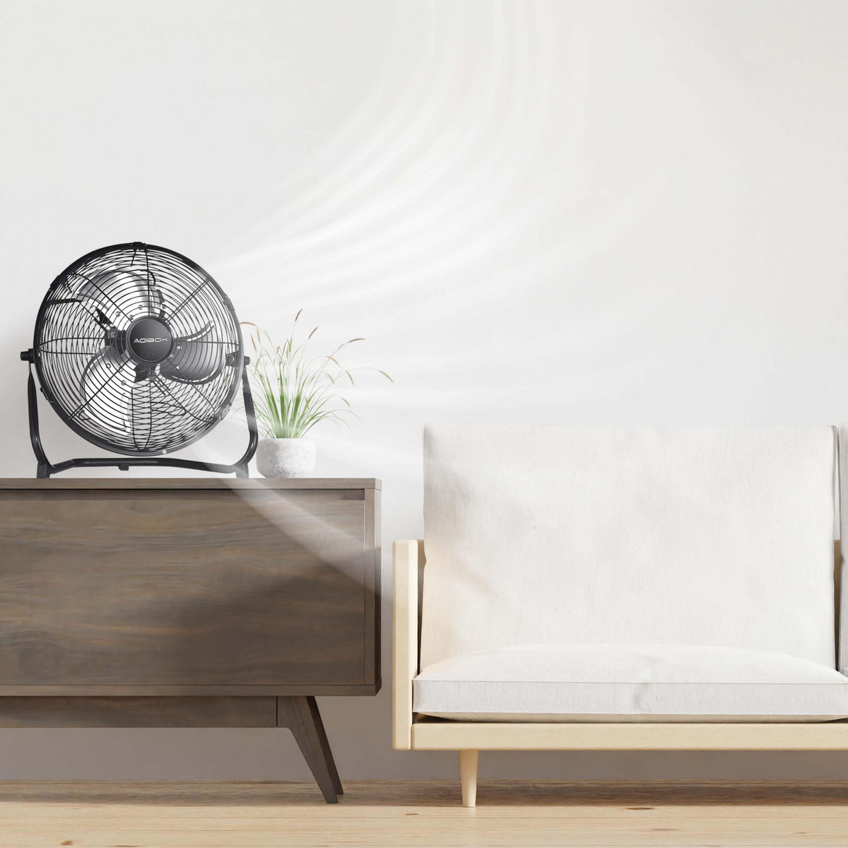20 in. 3 Speed Metal Floor Fan in Black with Tilting Head X81624