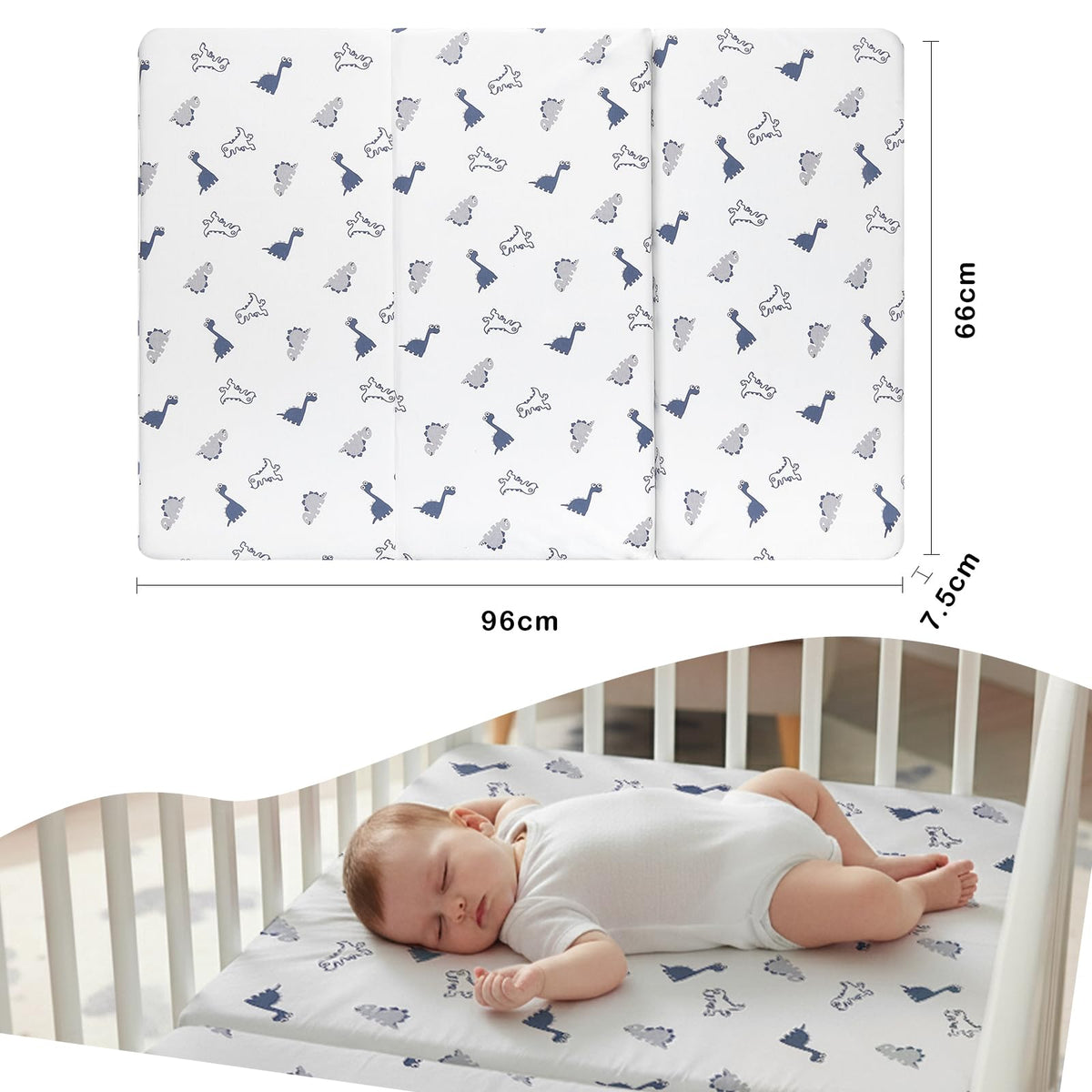 Trifold Pack and Play Mattress 38'' x 26'' x 3'' Memory Foam I51215
