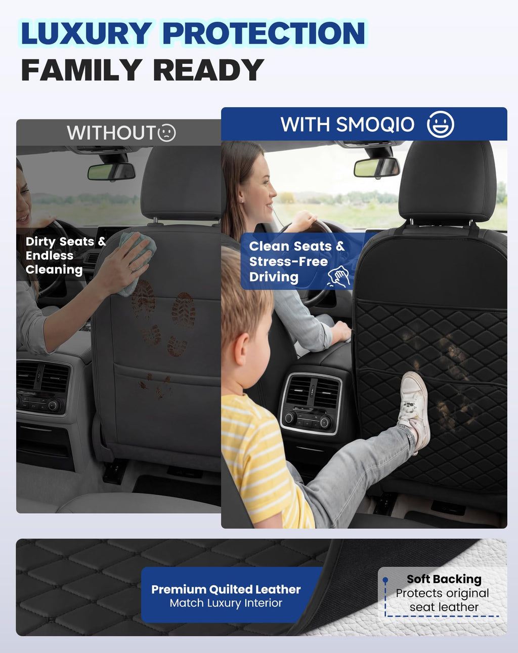 Car Seat Back Protectors Black T372153