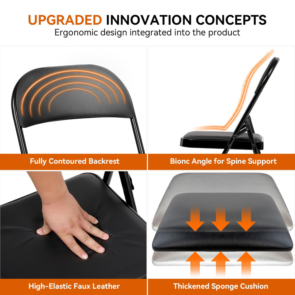 Folding Chairs with Cushion 10 Pack E830842