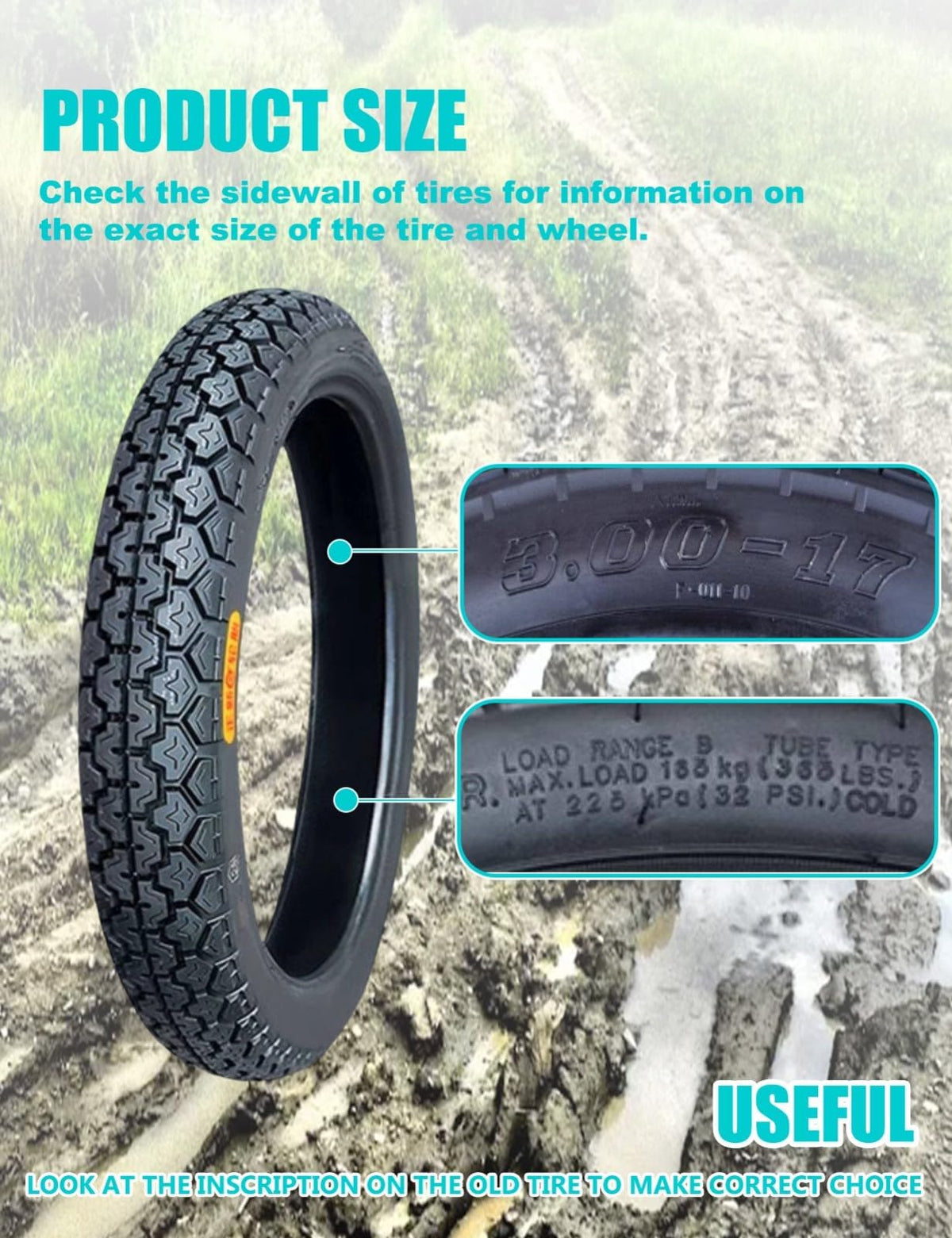 17 Dirt Bike Tire and Tube Set A2427