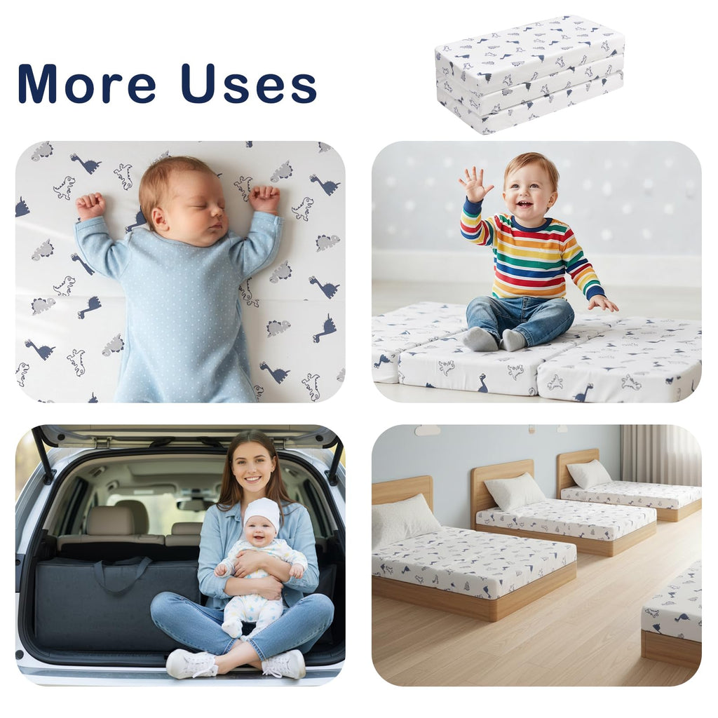 Trifold Pack and Play Mattress 38'' x 26'' x 3'' Memory Foam I51215