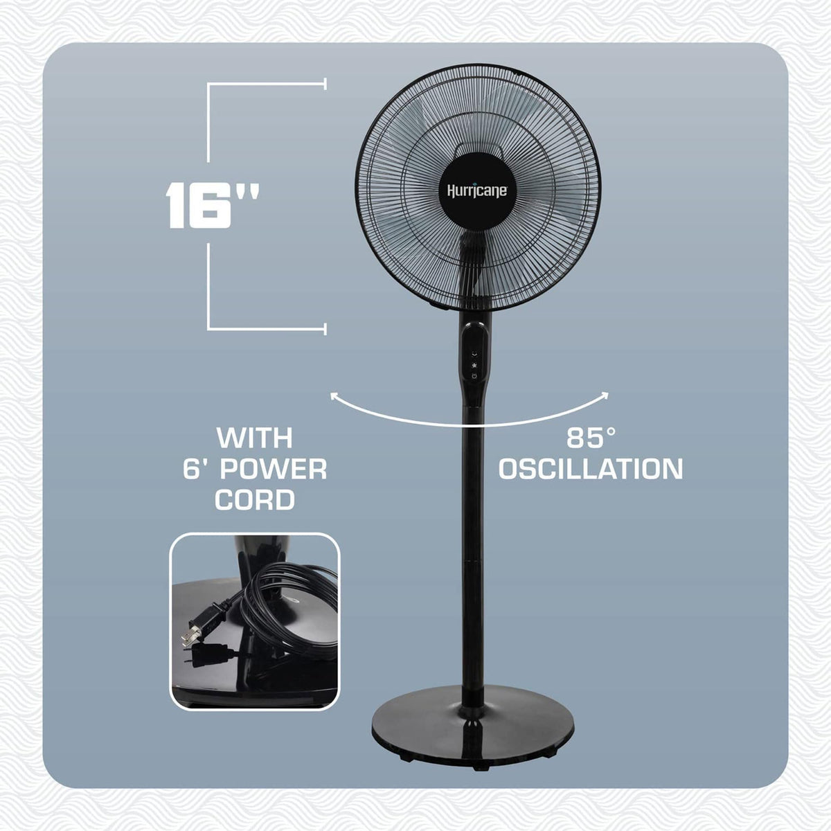 2 Pack Oscillating Pedestal Stand Fan, 12-Speed, 16", Black with Remote Control L765