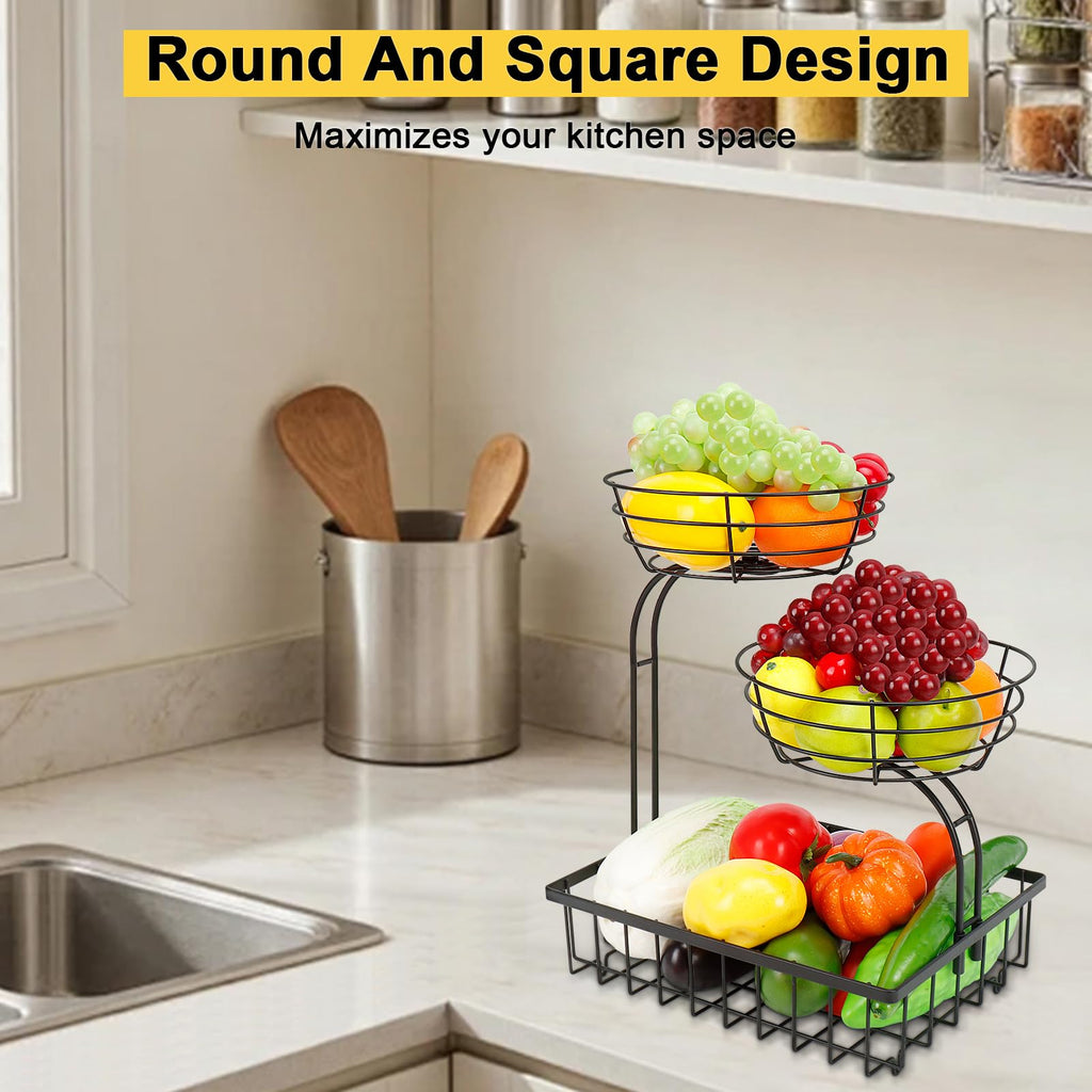 3 Tier Metal Fruit Vegetable Basket Y62914