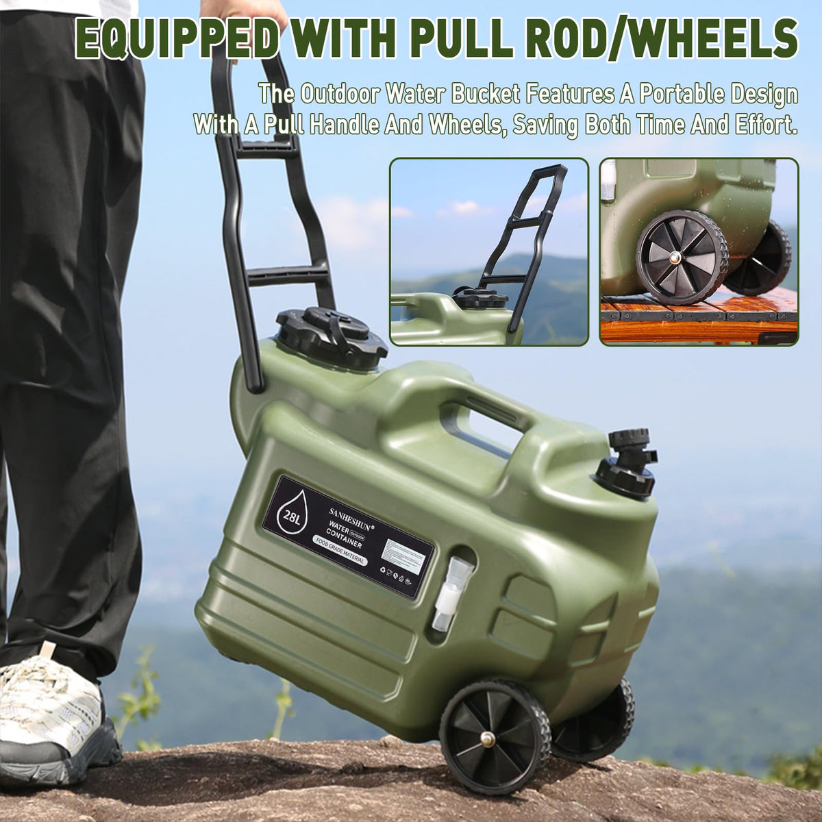 7.4 Gallon Water Jug with Wheels & Handle I97038