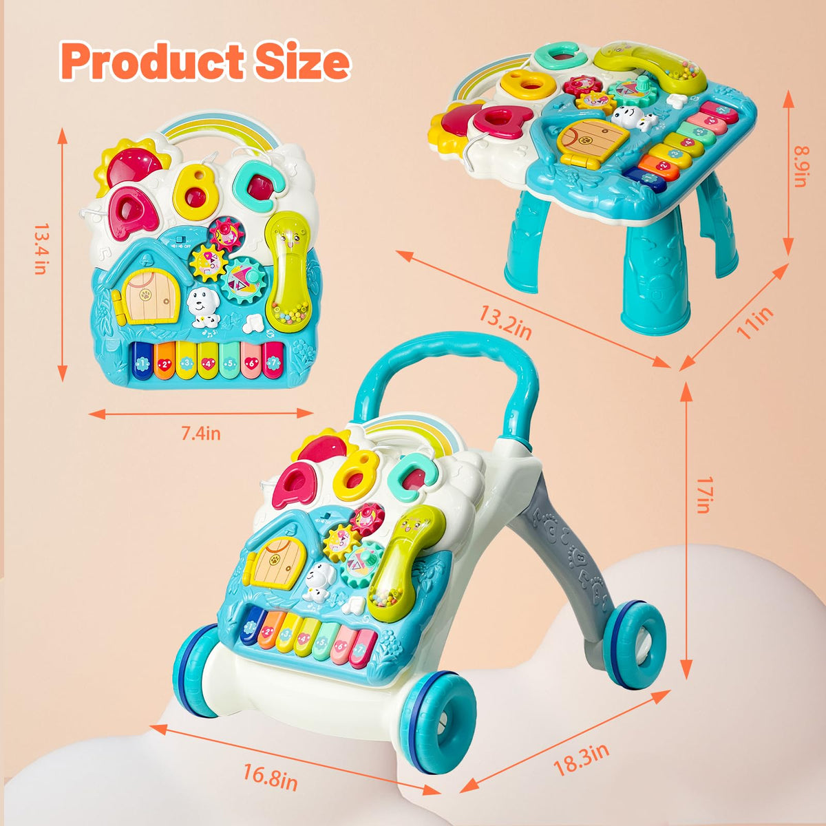 Blue Baby Walker Activity Center with Music and Light R867