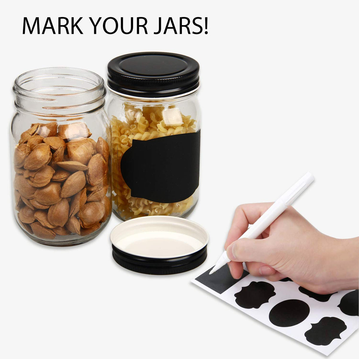 20 Pack Glass Jars With Lids 12 oz F3285