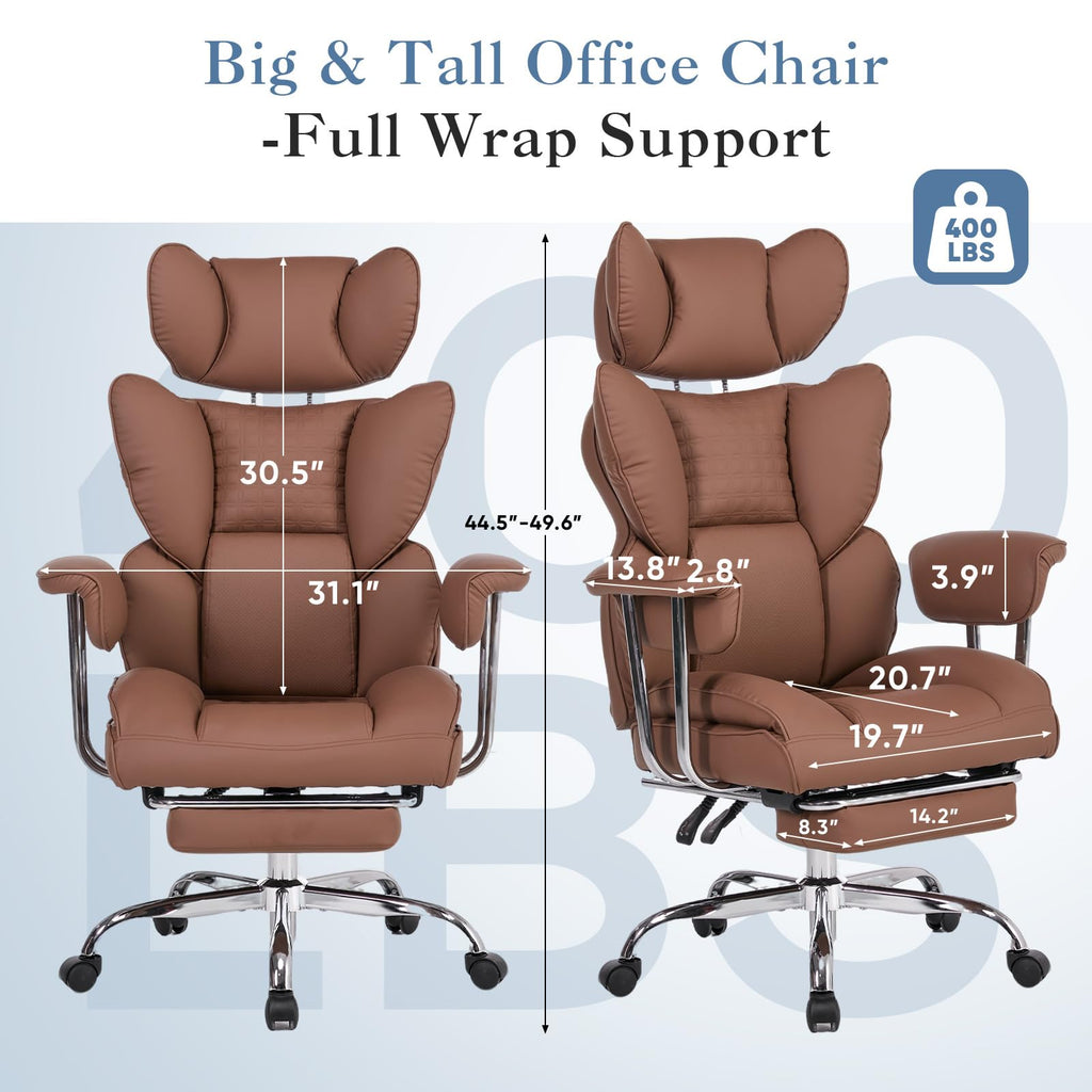 Big and Tall Home Office Desk Chair with Footrest M131573