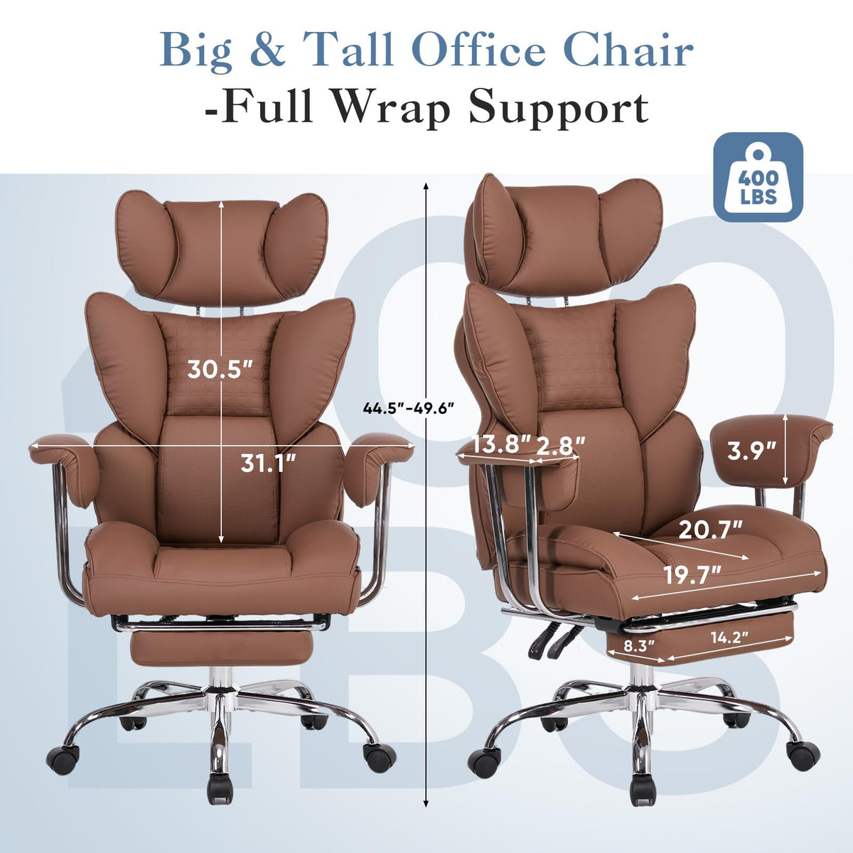 Big and Tall Home Office Desk Chair with Footrest M131573