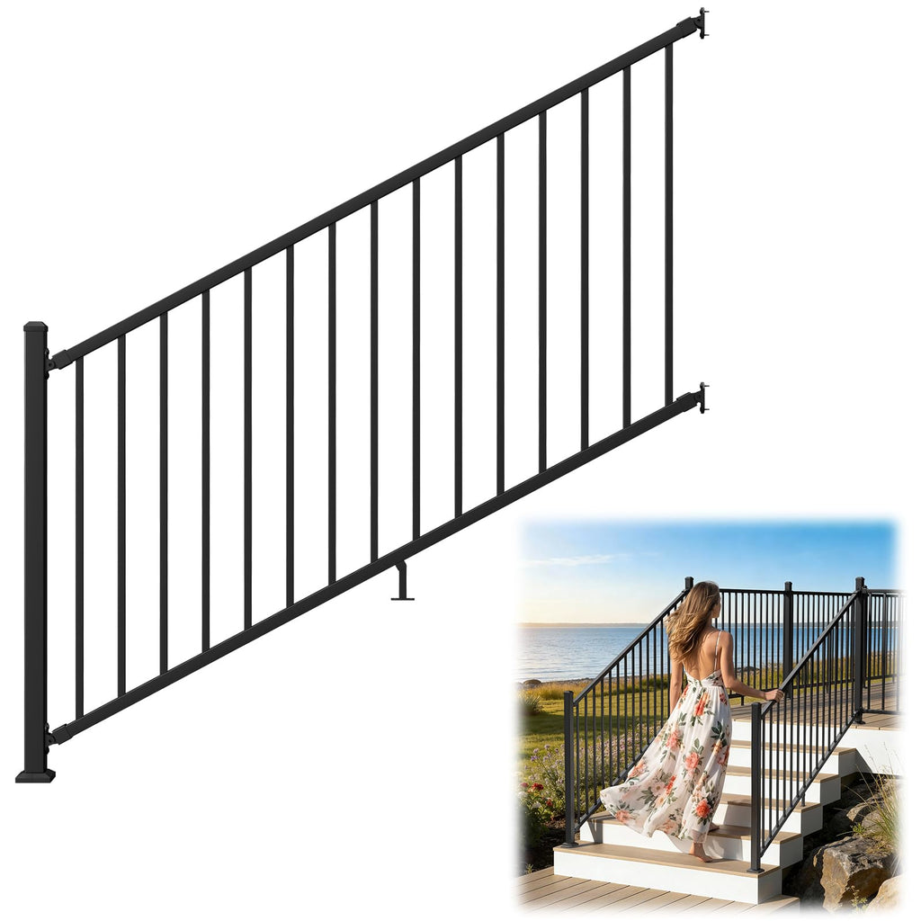 Aluminum Angle-Adjustable Stair Railing Kit H7184