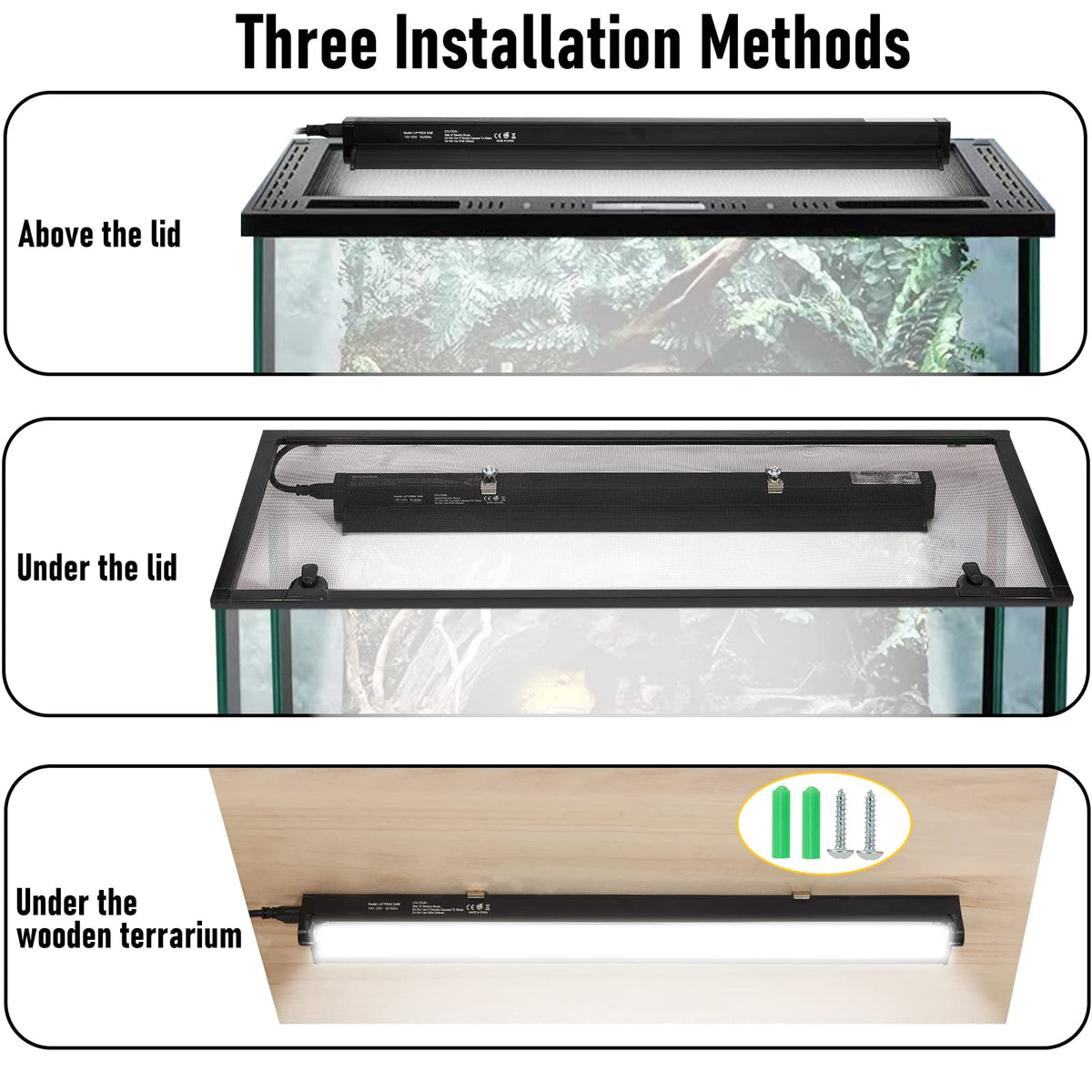 8W T5 UVB Reptile Light Fixture with Bulb 12inch V2892