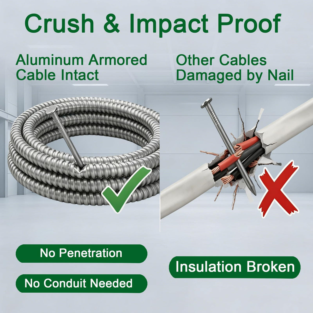 10 AWG Metal Clad Cable with Ground 50FT F82903