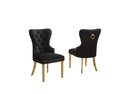 Black Boucle Upholstered Dining Chairs Set of 2 C1716