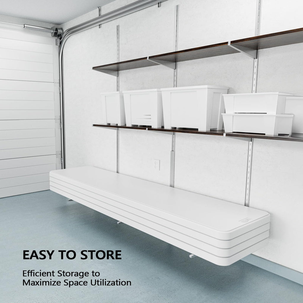 White 6 FT Narrow Folding Table Q23668