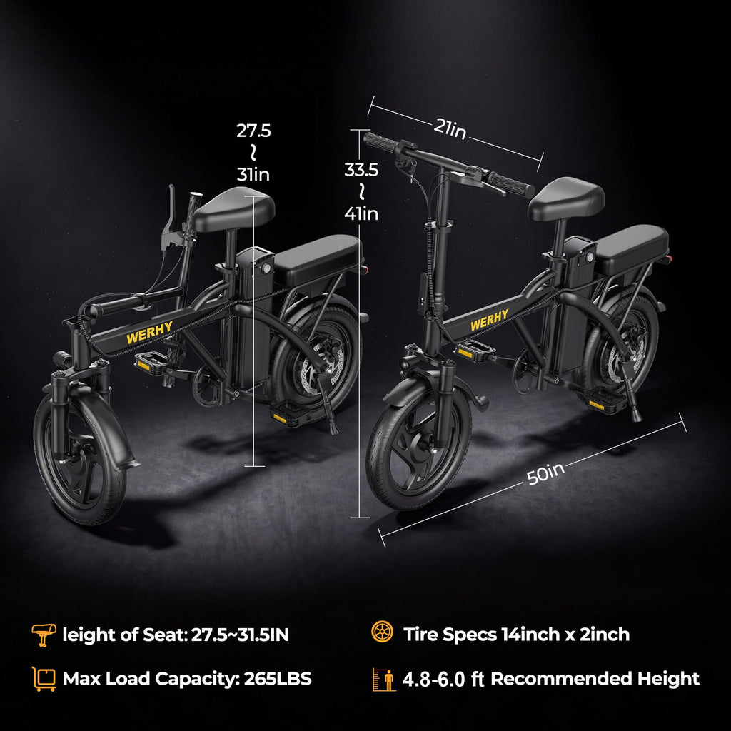Electric Bike for Adults 750W Peak Motor 20 MPH Folding Ebike 14" O253653