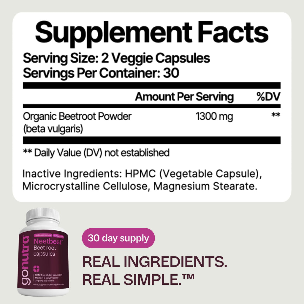 Organic Beet Root Capsules 1300mg 60ct F4217