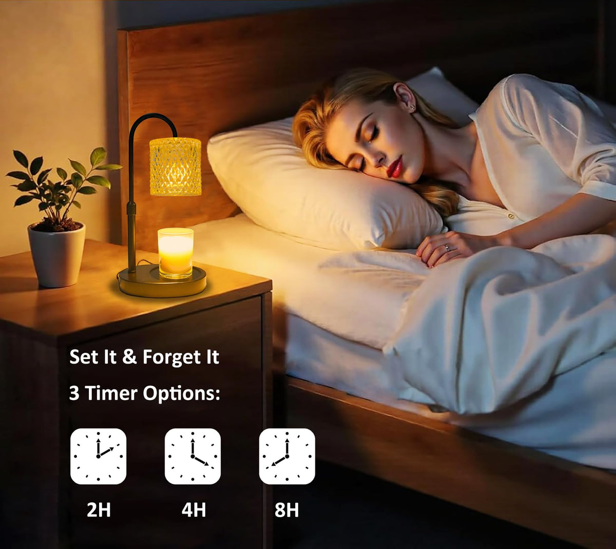 Candle Warmer Lamp with Timer Dimmable Height Adjustable B2556