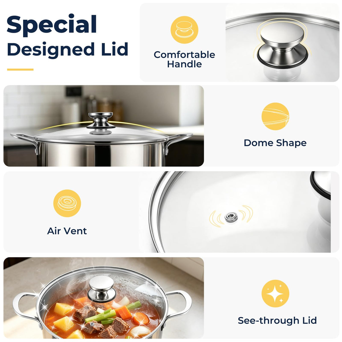 12 Qt Stainless Steel Stock Pot with Lid X15847