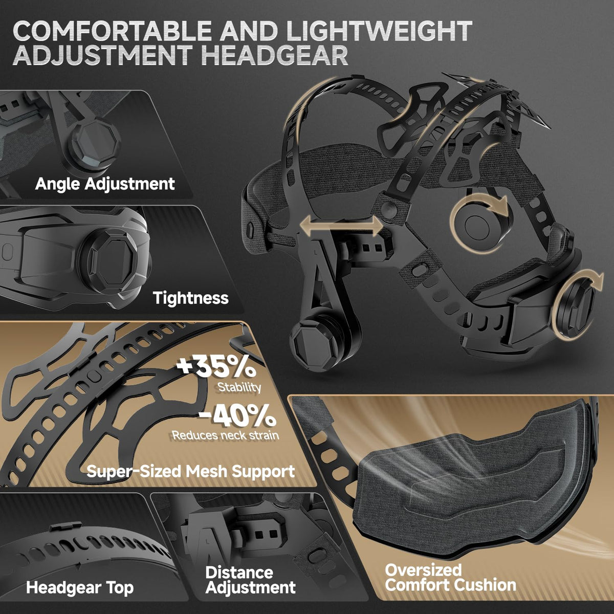 Auto Darkening Welding Helmet with Light J41803