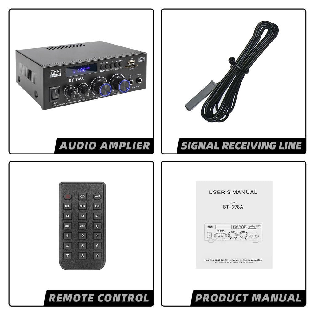 Bluetooth 5.0 Stereo Receivers, 2 Channel 450W Home Amplifier L150628