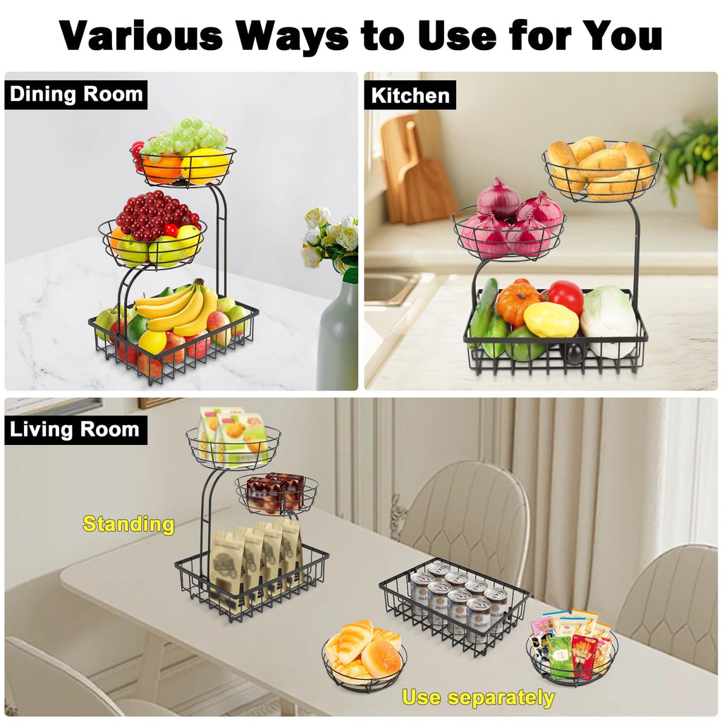 3 Tier Metal Fruit Vegetable Basket Y62914