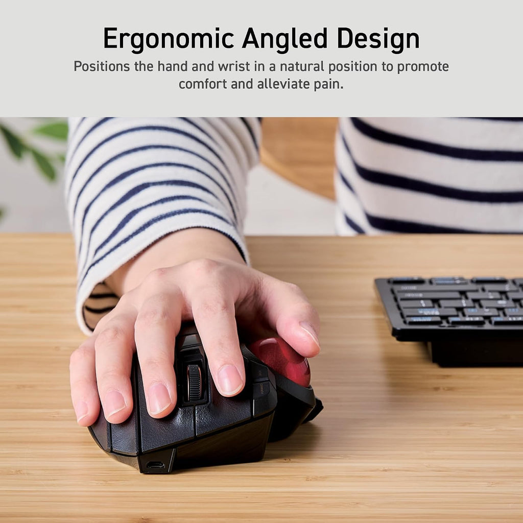 Wireless Ergonomic Thumb Control Trackball Mouse X71216