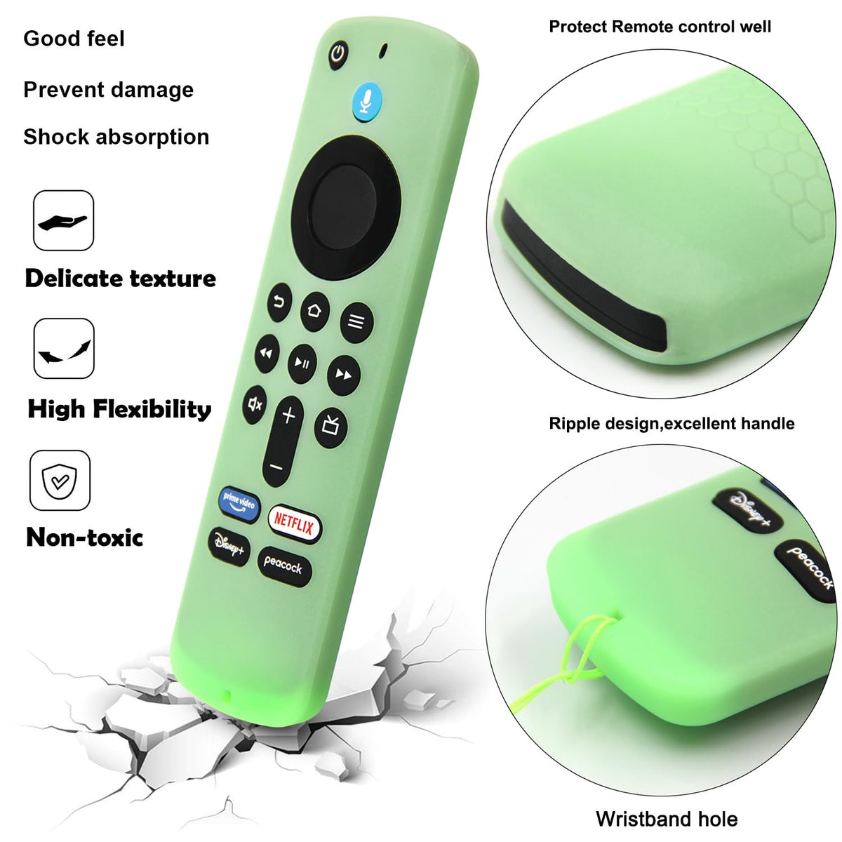 Remote Cover Case 2pcs Silicone Sleeve with Wrist Strap J82353