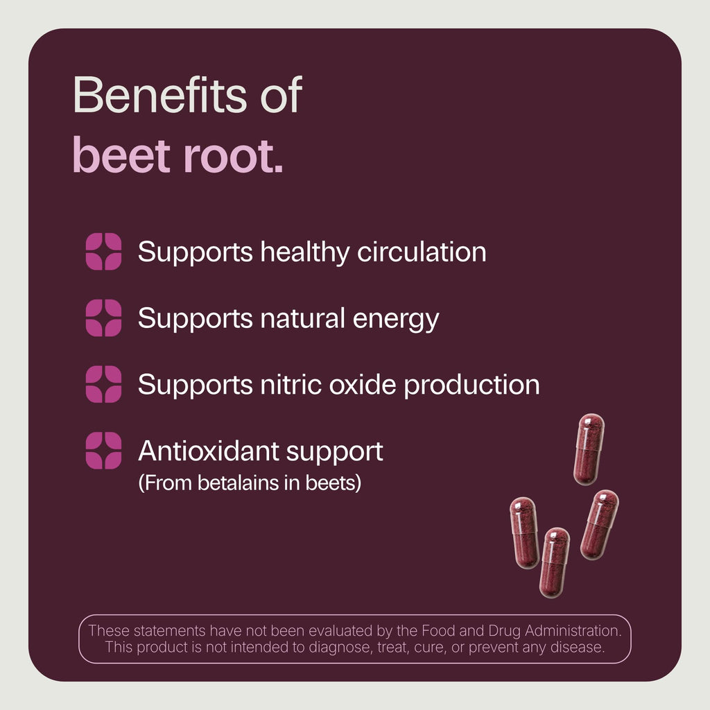 Organic Beet Root Capsules 1300mg 60ct F4217