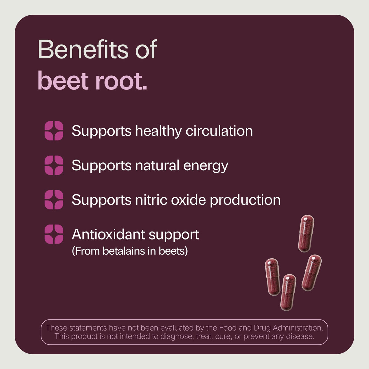 Organic Beet Root Capsules 1300mg 60ct F4217