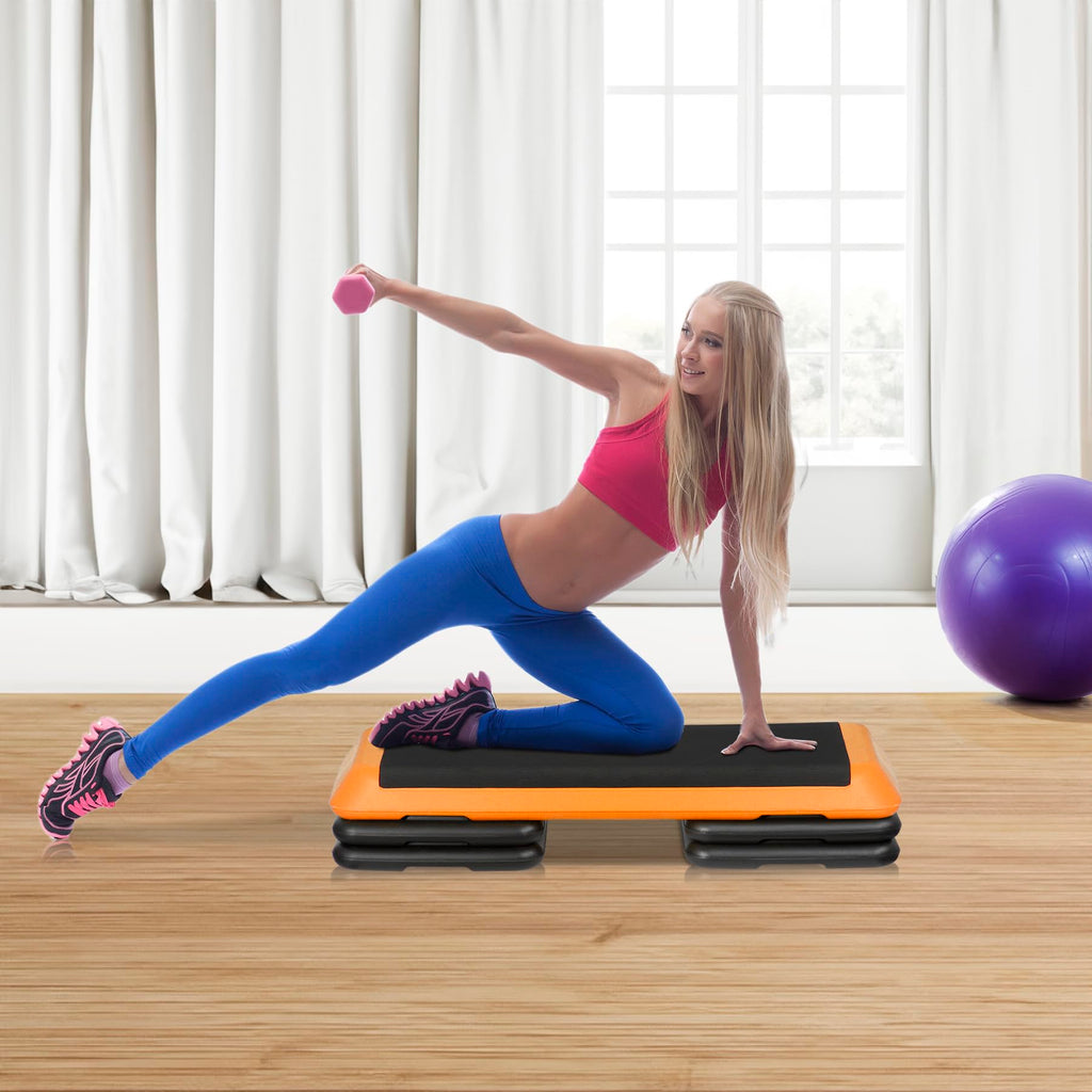 43'' Adjustable Aerobic Step Platform with 4 Stackable Risers N644984