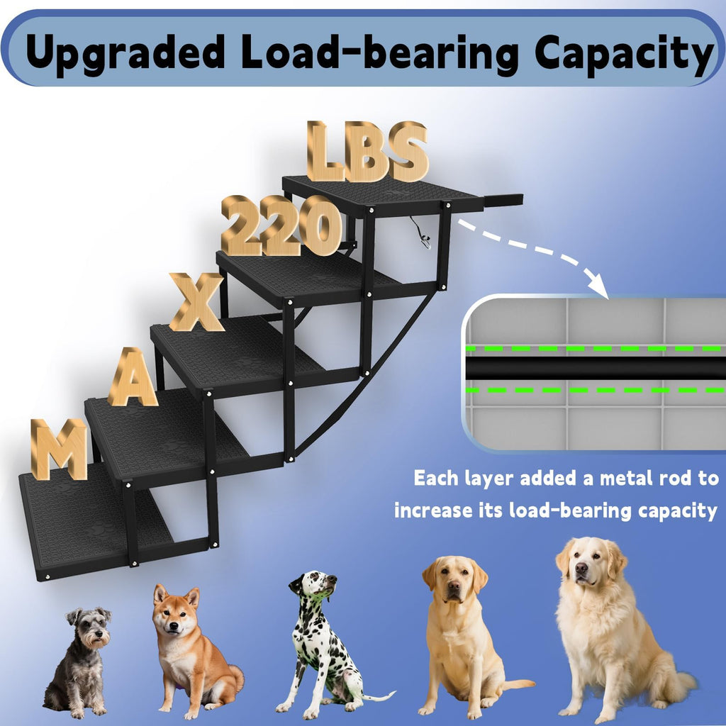 5-Step Foldable Non-Slip Plastic Dog Steps G2177
