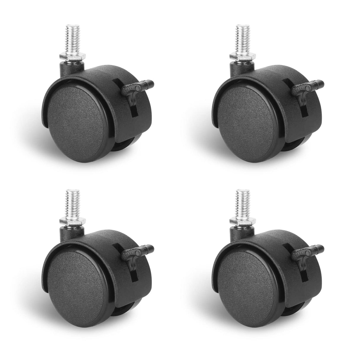 1.5 Inch Swivel Stem Caster Wheels with Locking Brake 4 Pack S4917