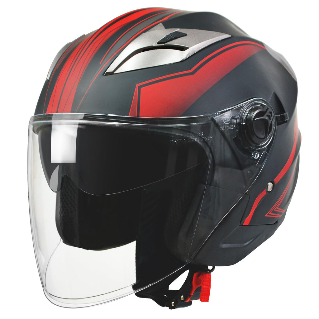 3/4 Open Face Motorcycle Helmet with Double Visor B538