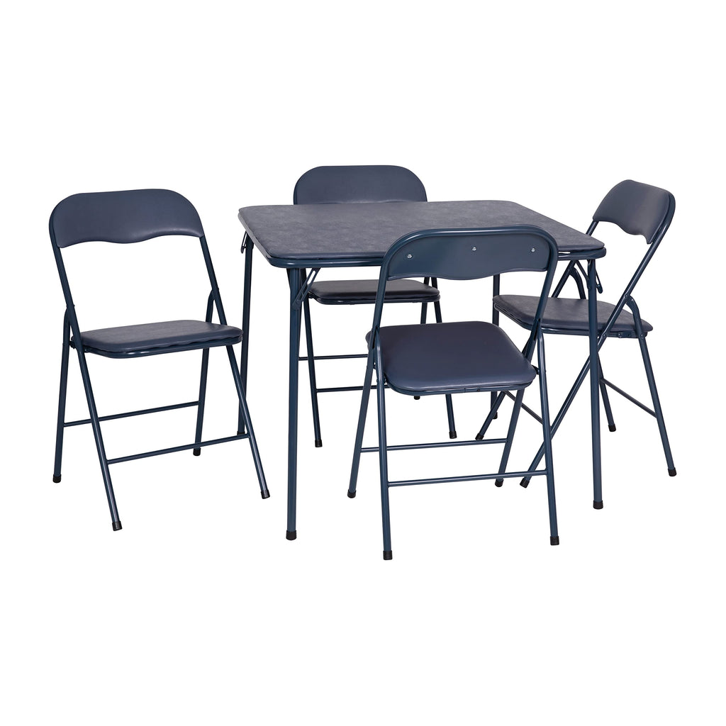 Navy Square Folding Card Table and Chairs Set G1893