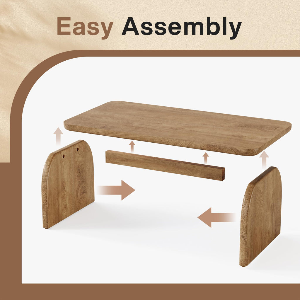 47-Inch Natural Brown Wood Coffee Table G627