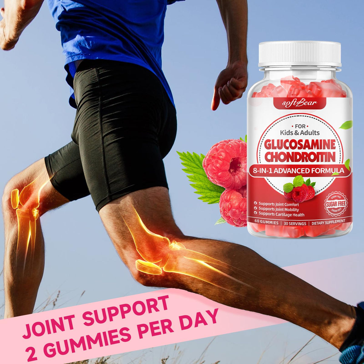 Sugar Free Glucosamine Chondroitin MSM Gummies 60 Count M6684
