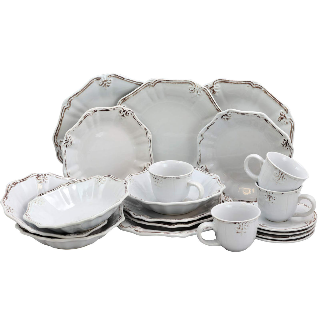 White 20-Piece Dinnerware Set O303622