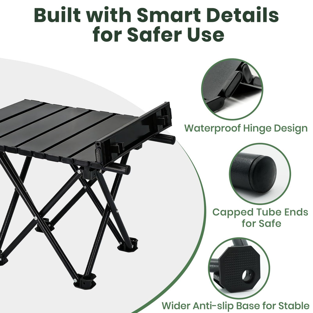 2 Pack Black Foldable Camping Table V71097