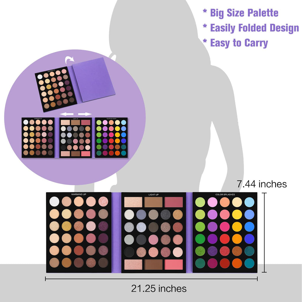 86 Colors Matte Shimmer Eyeshadow Palette with 15 Pcs Brushes E729950