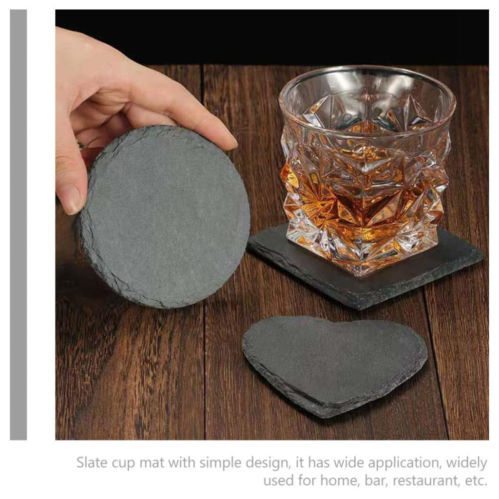 Black Natural Stone Cup Coaster Set Z650