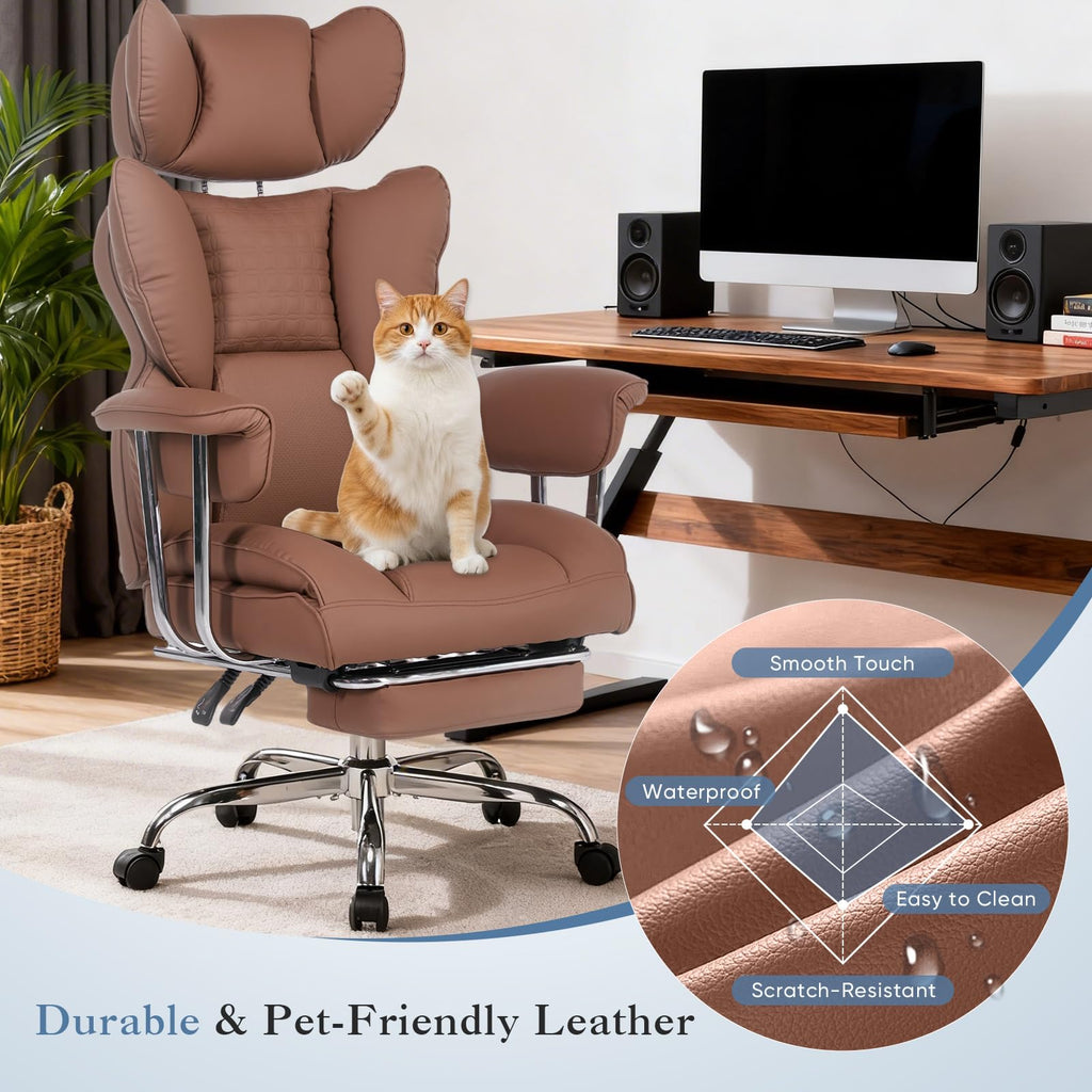 Big and Tall Home Office Desk Chair with Footrest M131573