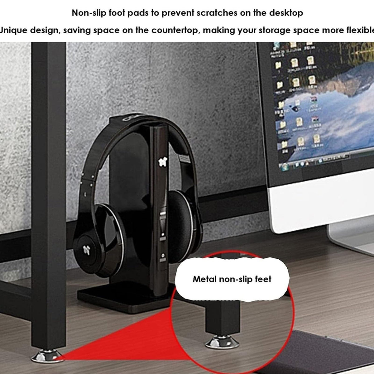 Adjustable Wood and Metal Desktop Bookshelf S39702