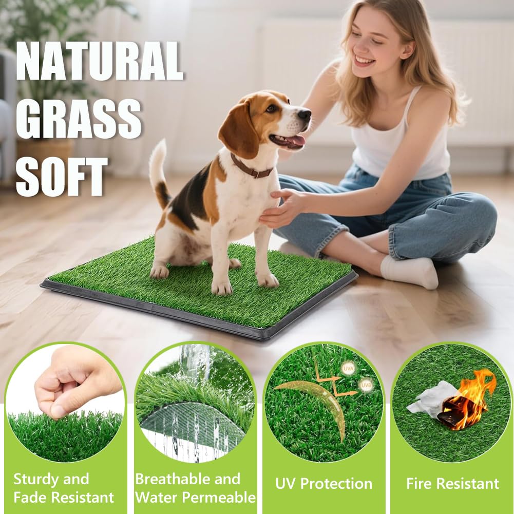 Reusable Pet Grass Potty with 2-Pack Replaceable Artificial Grass C579