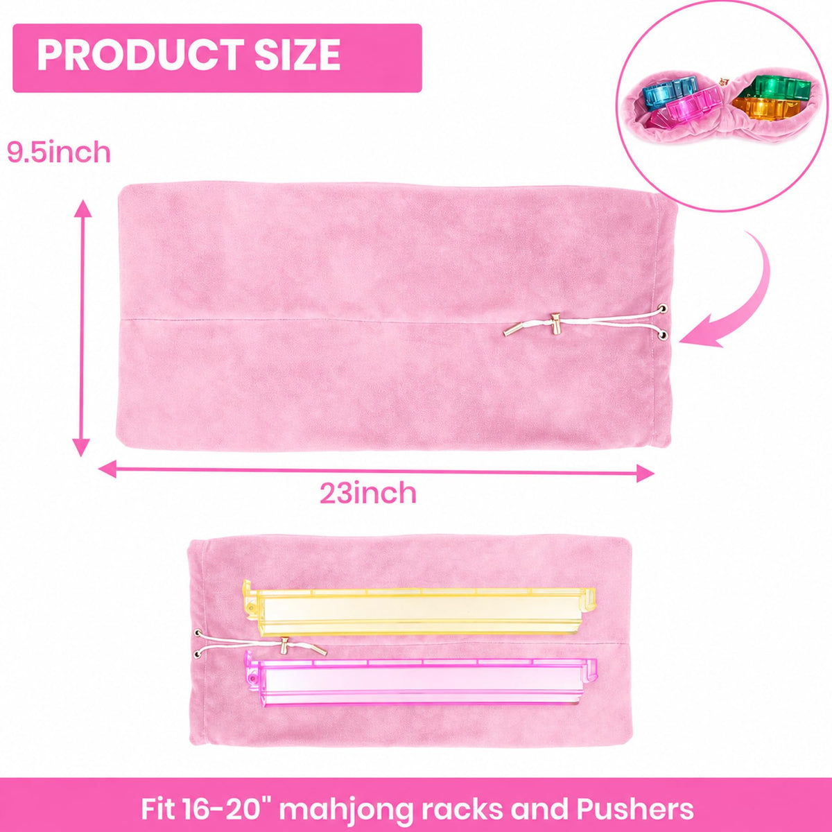 Mahjong Rack Storage Bag with 4 Dividers F777